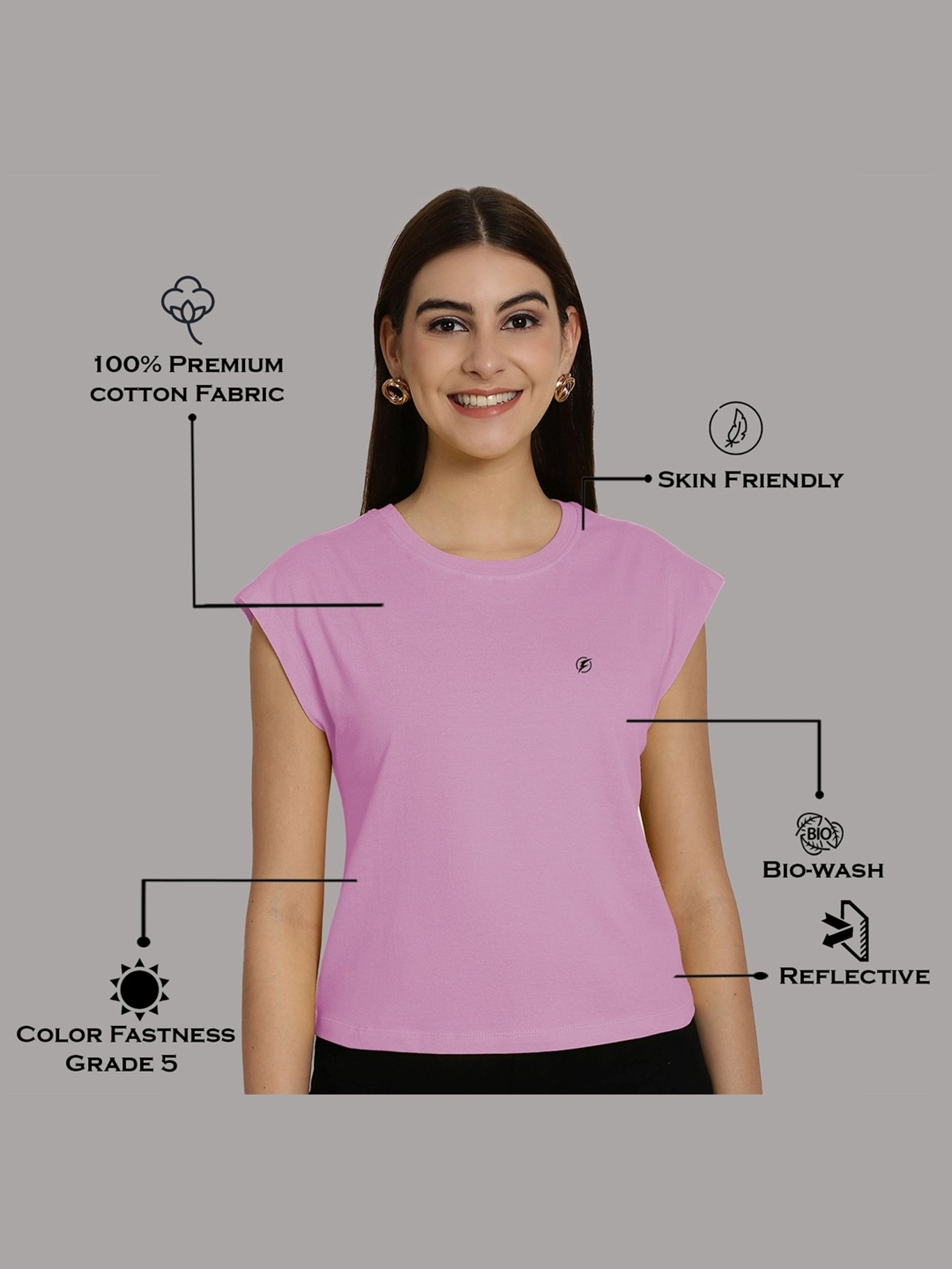 Friskers Purple & Turquoise Slim Fit Sports T-Shirts - Pack Of 2