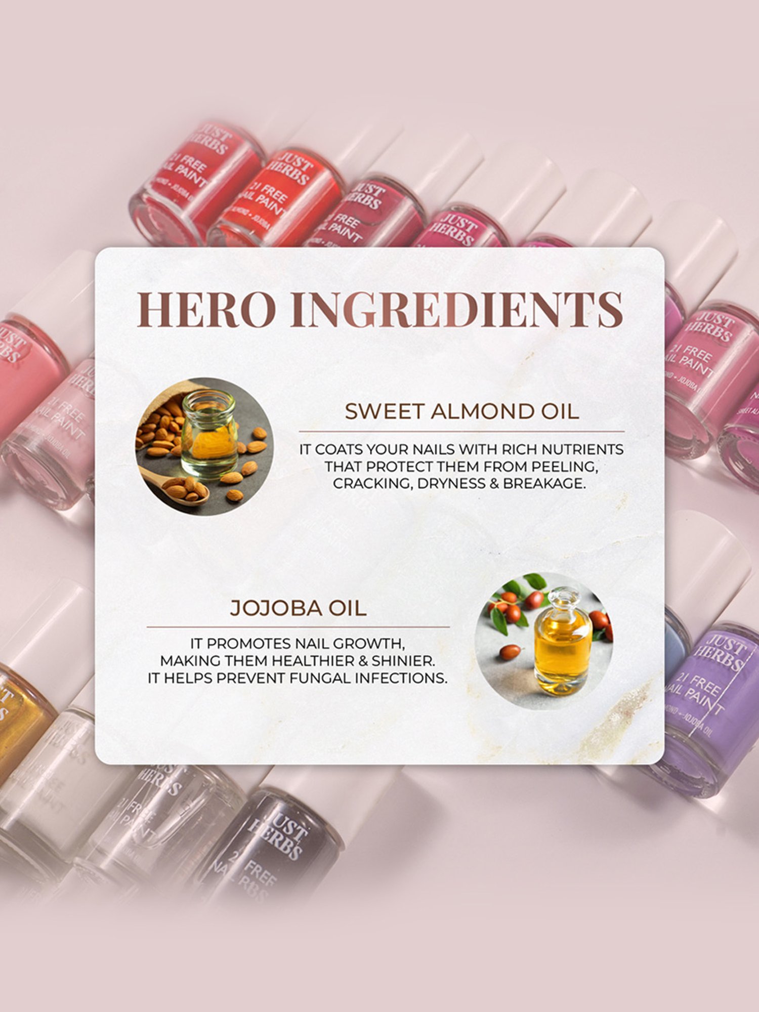 JUST HERBS 21 Free Nail Paint Cherry Red - 6 ml