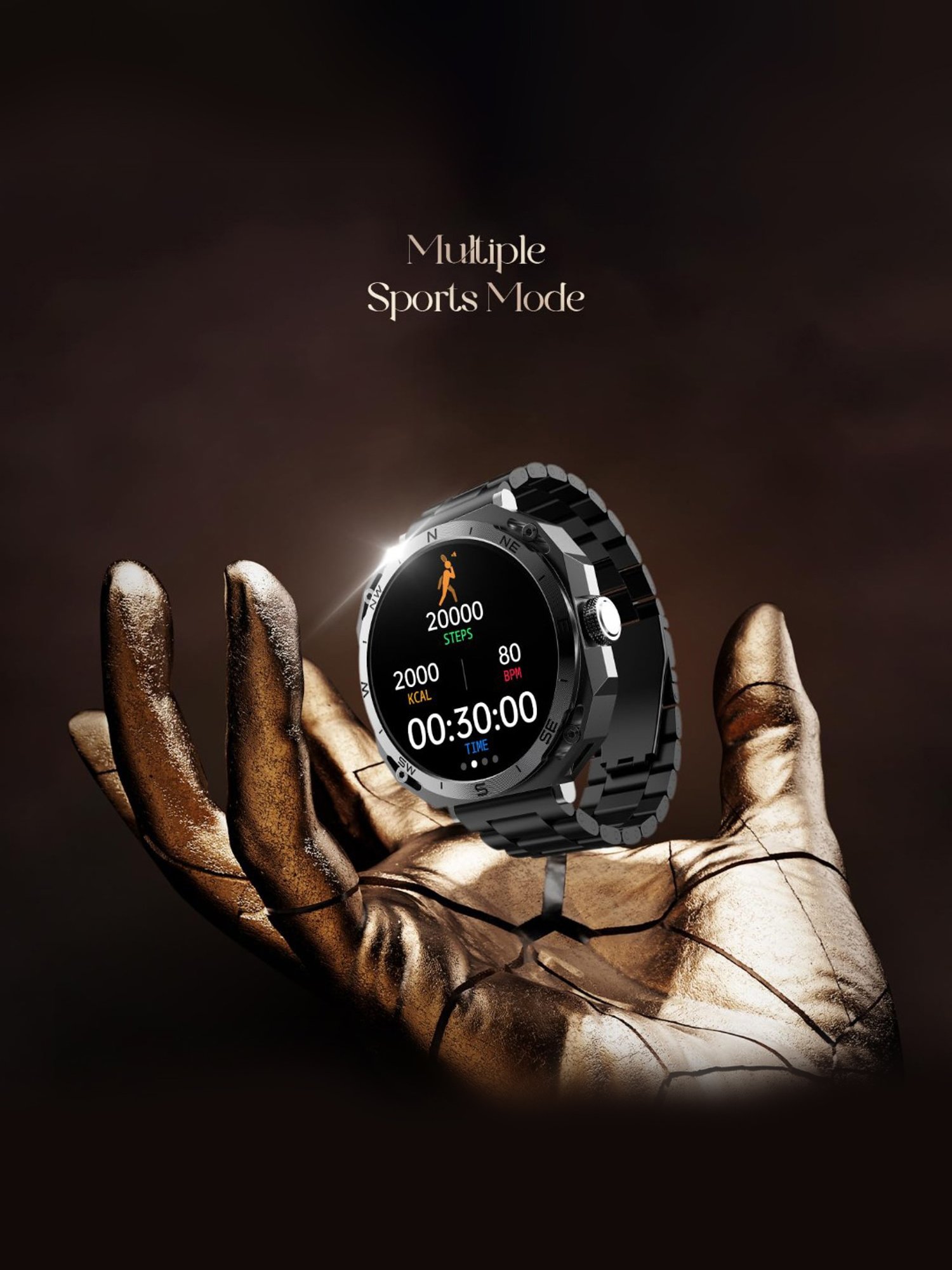 Boat Enigma Z20 Smartwatch with 1.51 inch HD Display & Voice Assistant (Metal Black)