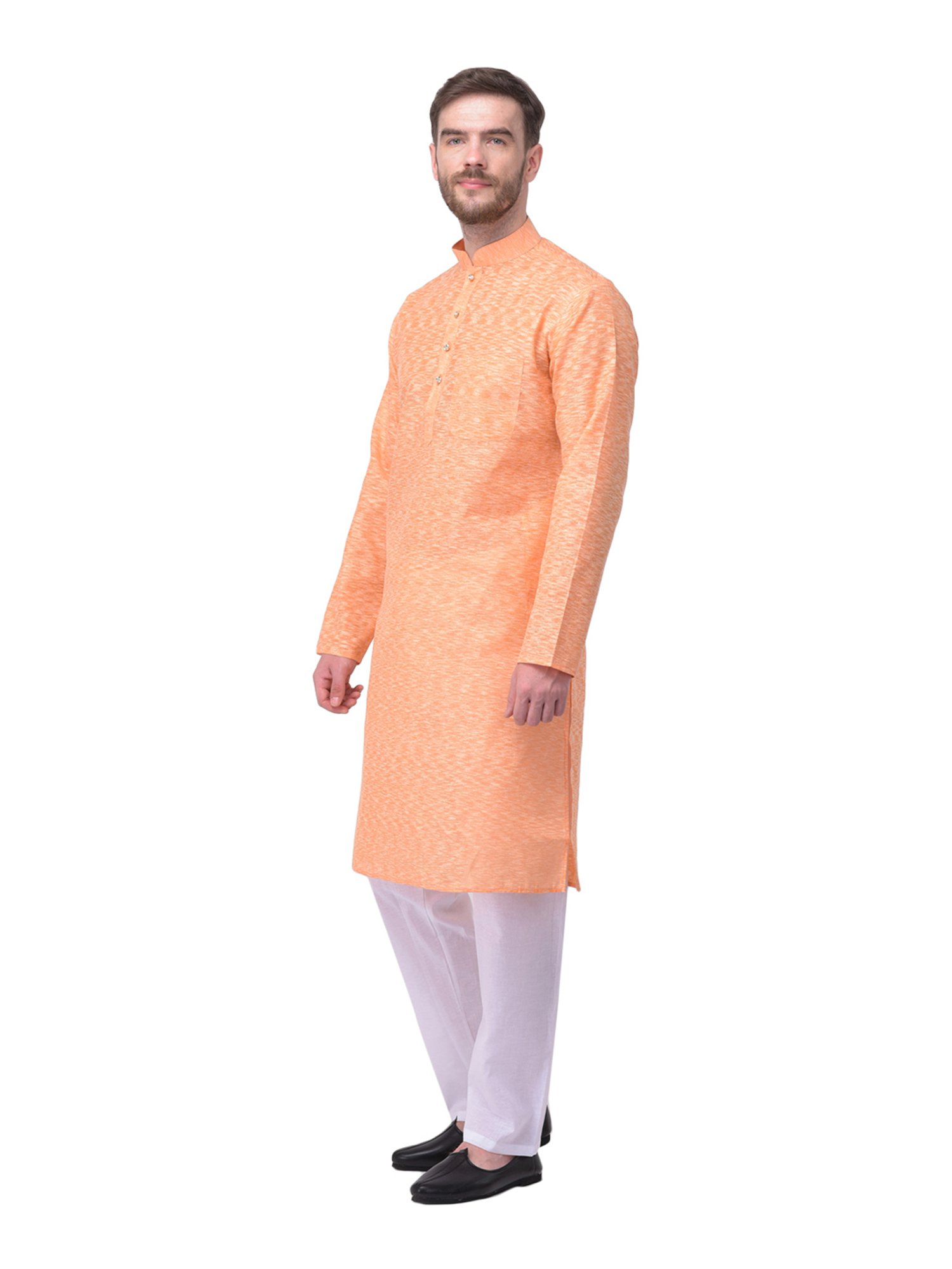 SG LEMAN Orange Kurta Bottom Set