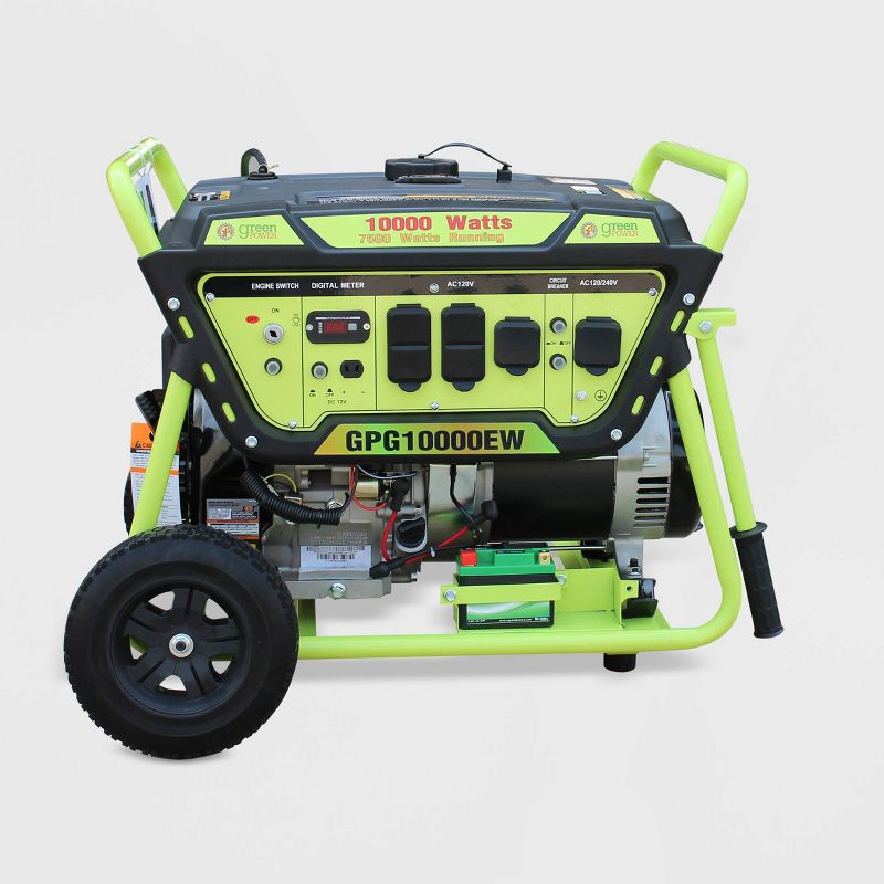 10000W Electric Start Generator Green - Green-Power