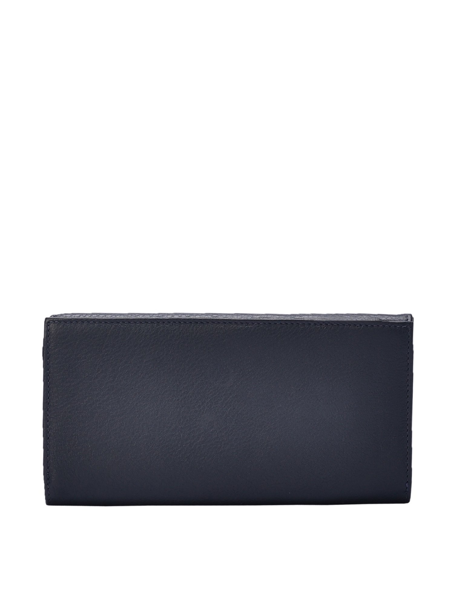 Eske Klara Dark Blue Solid Tri-Fold Wallet for Women