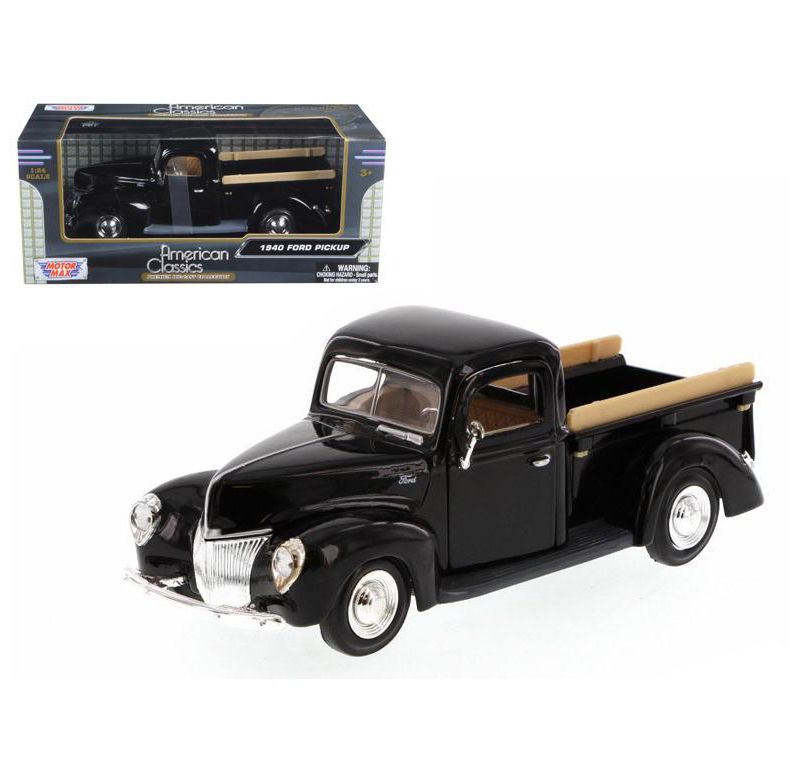 1940 Ford Pickup Truck Black 1/24 Diecast Model Car by Motormax