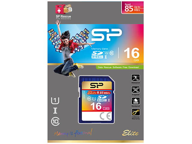 Silicon Power 16GB Elite SDHC UHS-I/U1 Class 10 Memory Card  , Speed Up to 85MB/s (SP016GBSDHAU1V10)