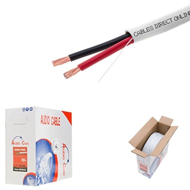 satmaximum 500ft speaker cable 16 awg wire cl2 in wall bulk 16/2 gauge 2 conductor audio
