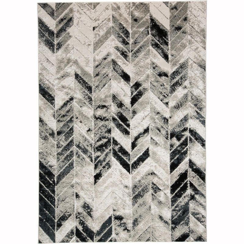 12'X15' Rectangle Loomed Herringbone Area Rug Silver - Feizy