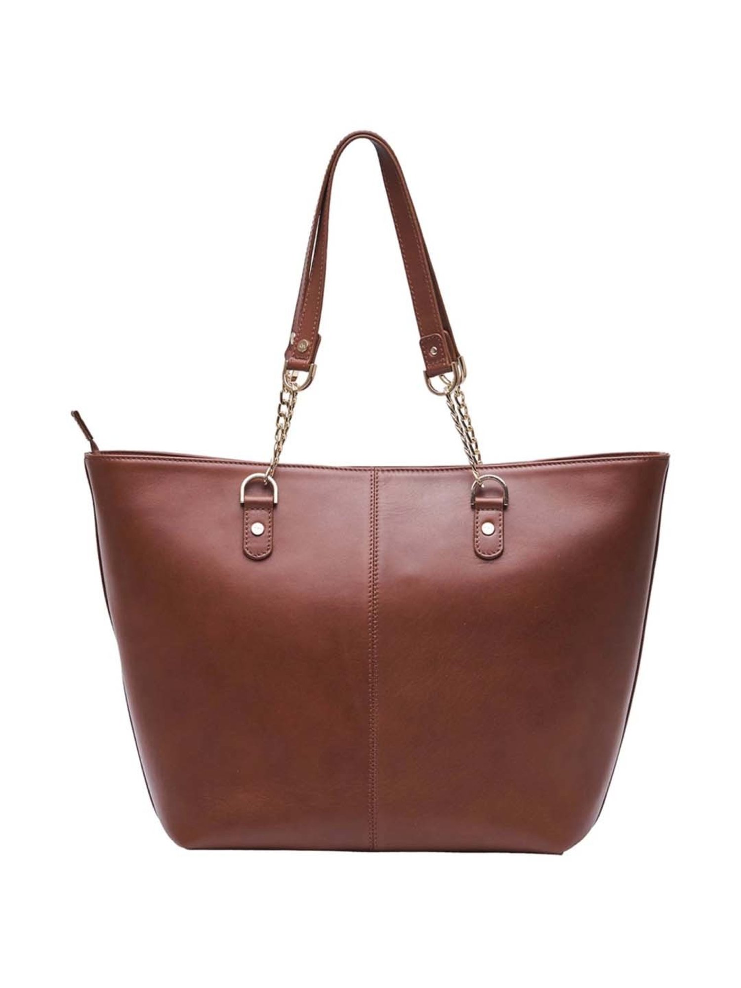 Tohl Tan Solid Medium Tote Handbag