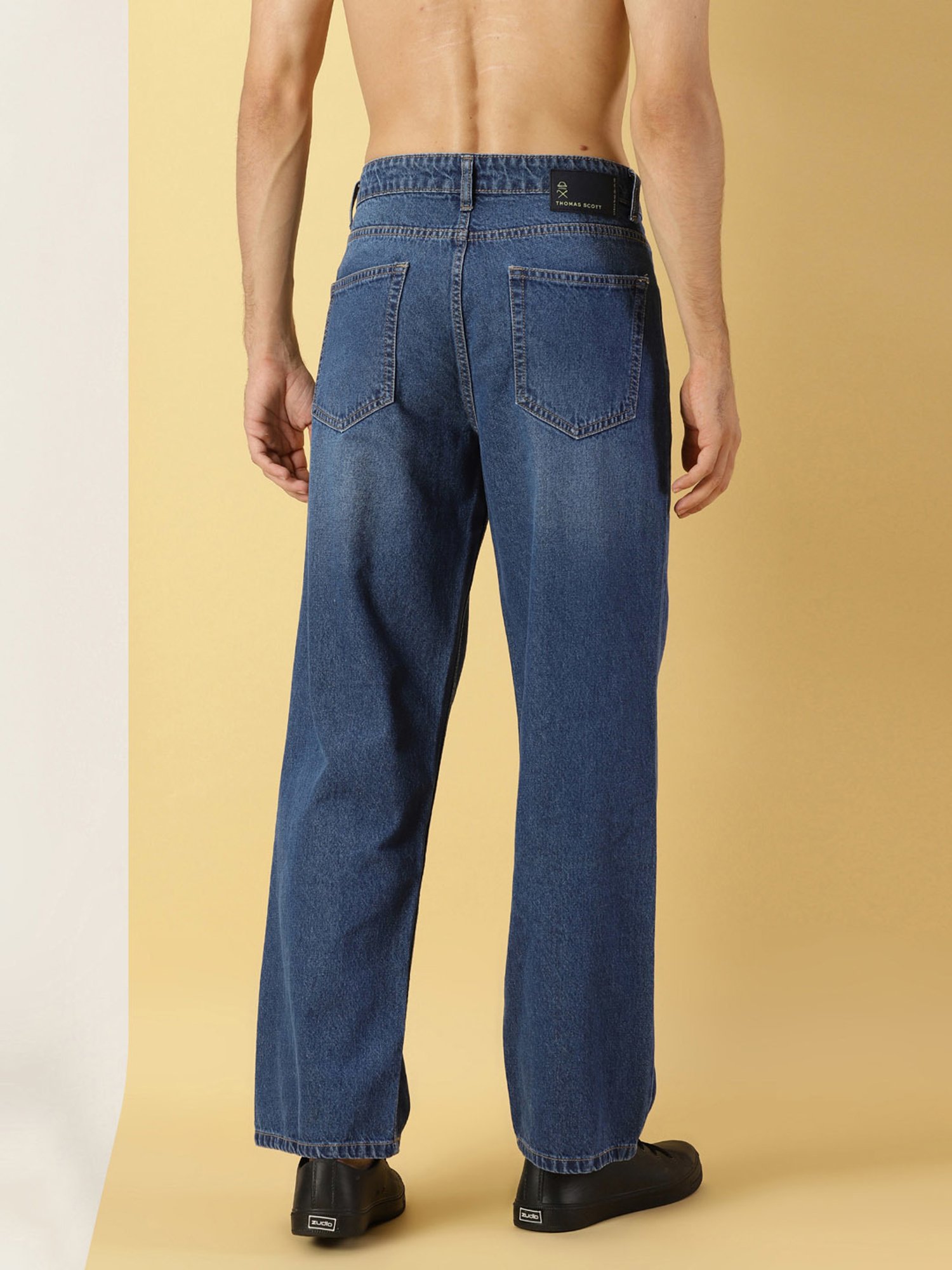 Thomas Scott Blue Relaxed Fit Lightly Washed Jeans
