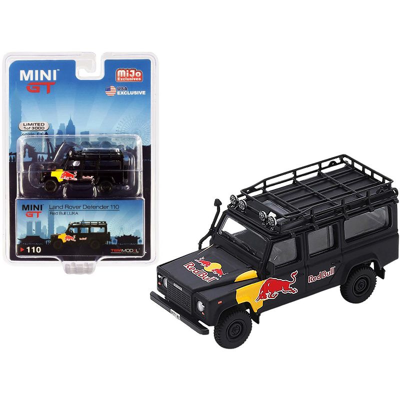Land Rover Defender 110 "Red Bull LUKA" Black Limited Edition to 3000 pieces 1/64 Diecast Model Car by True Scale Miniatures