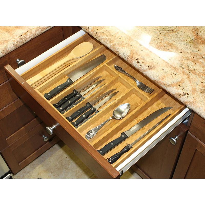 Oceanstar 5 Piece Bamboo Expandable Drawer Utensil Organizer Set