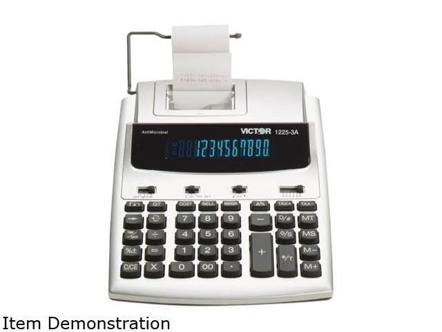 Victor 1225-3A AntiMicrobial Two-Color Printing Calculator, 12-Digit Fluorescent