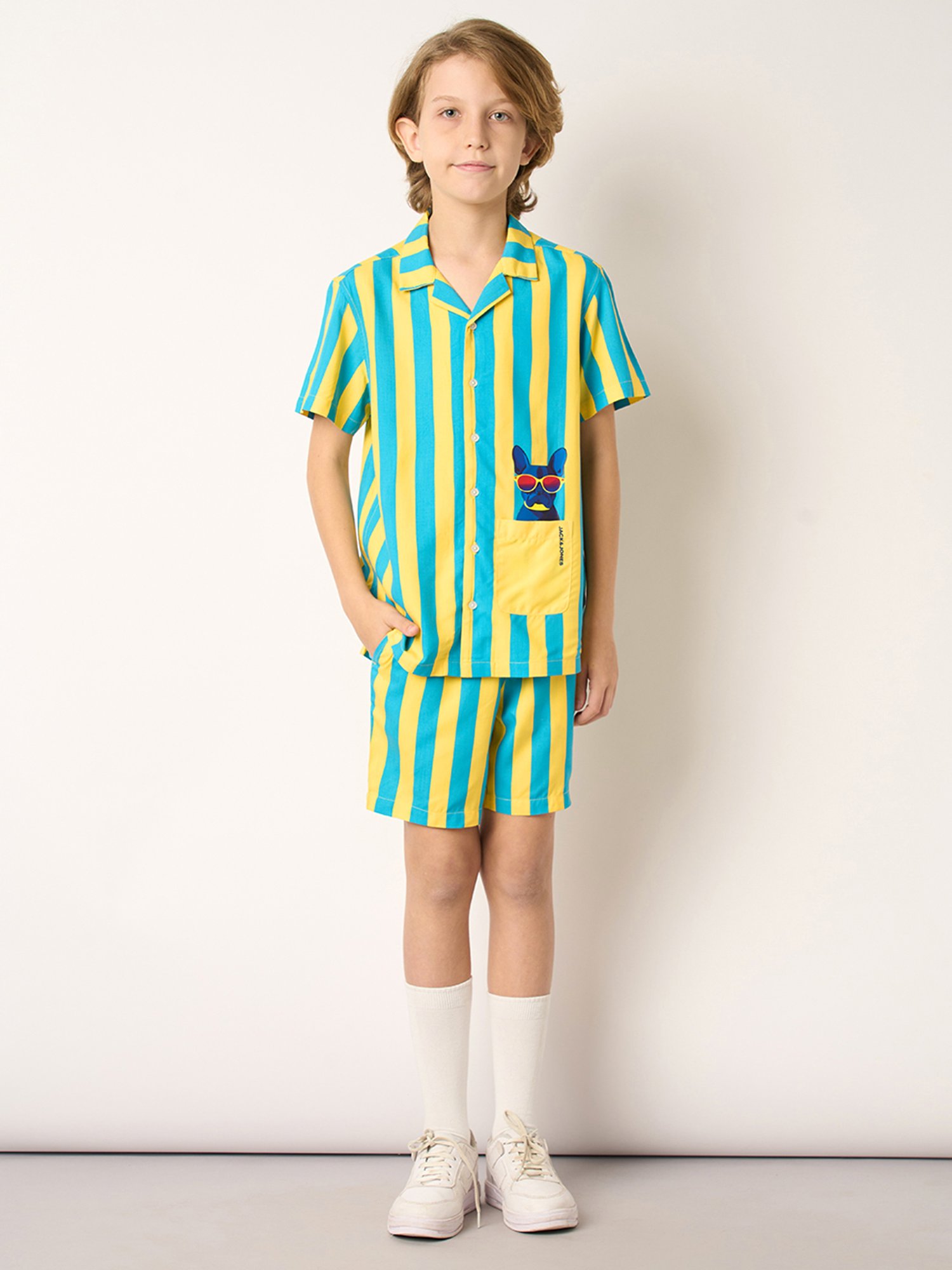 Jack & Jones Junior Boys Yellow & Blue Striped Shirt