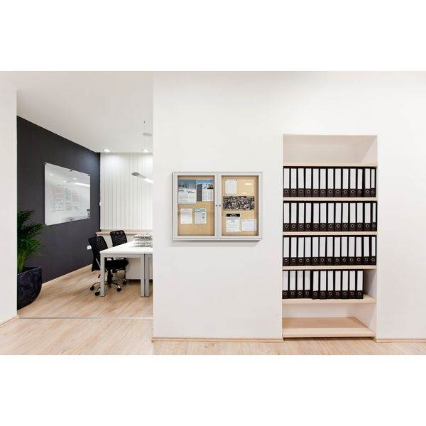 GHENT PA13636K Enclosed Cork Bulletin Board 36x36", 1 Door