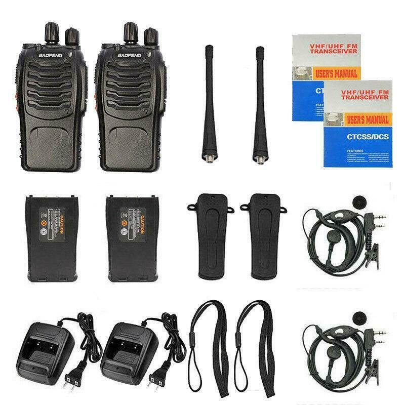 2X   BF-888S 2800mAh Two Way Ham Radio UHF 400-470MHz 16CH Walkie Talkie