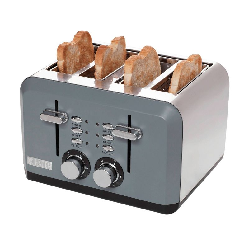 Haden Dorset 2-Slice Wide Slot Stainless Steel Countertop Retro Toaster with Adjustable Browning Control, Red