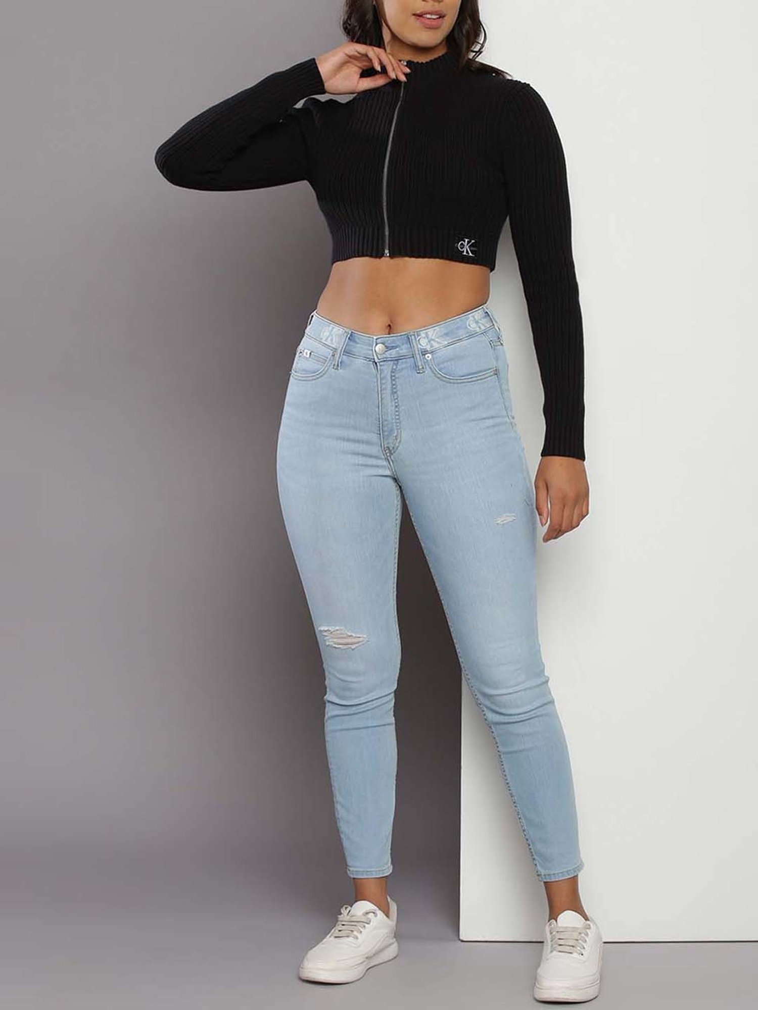 Calvin Klein Jeans Black Self Regular Fit Cardigan