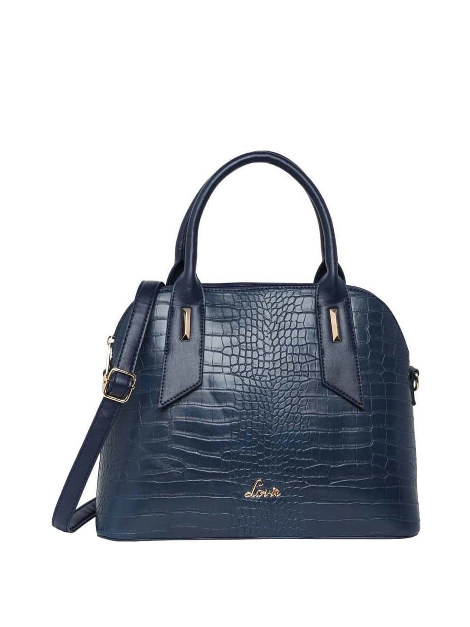 Lavie Navy Textured Large Handbag