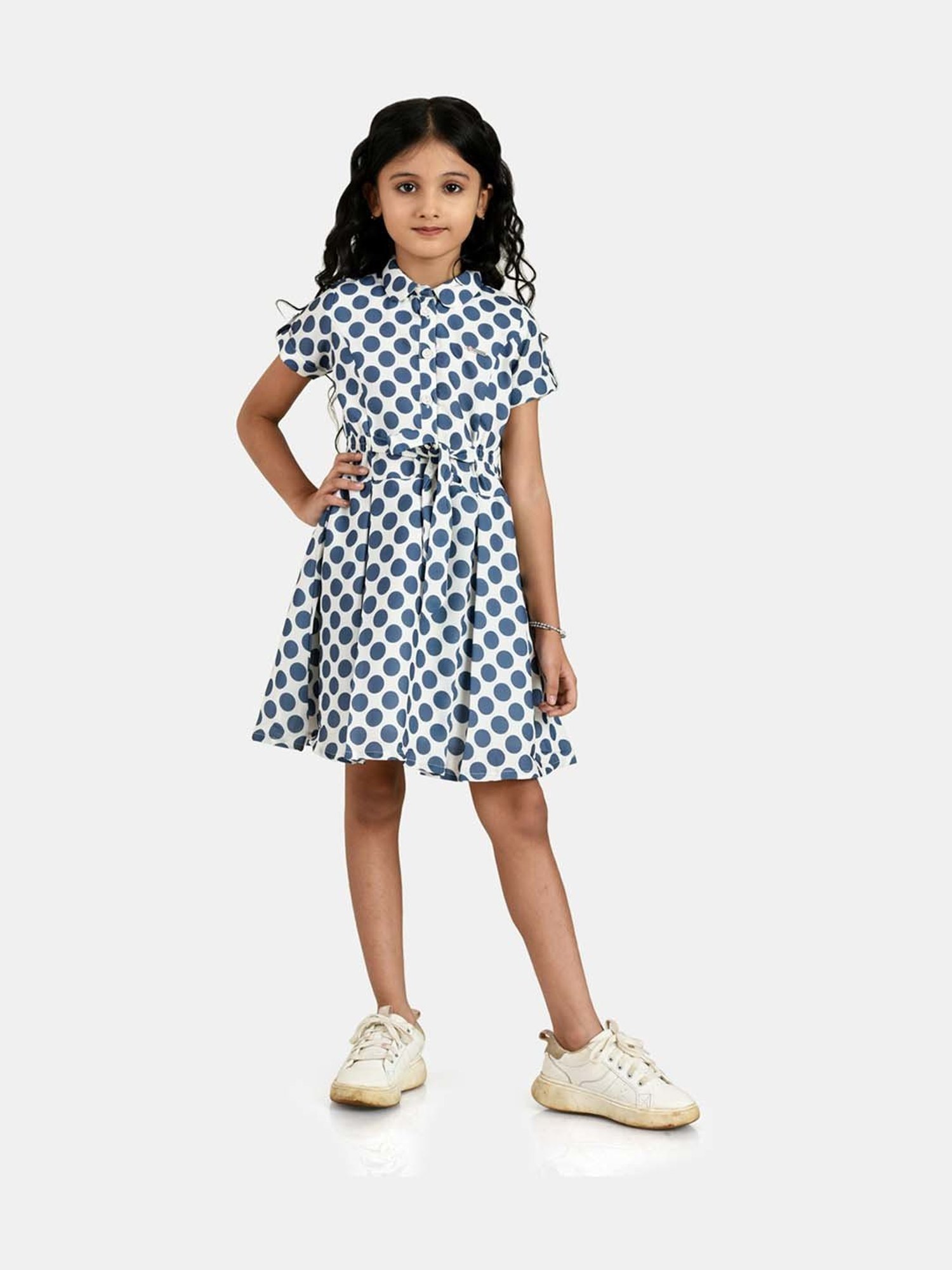 Peppermint Kids White Printed Dress