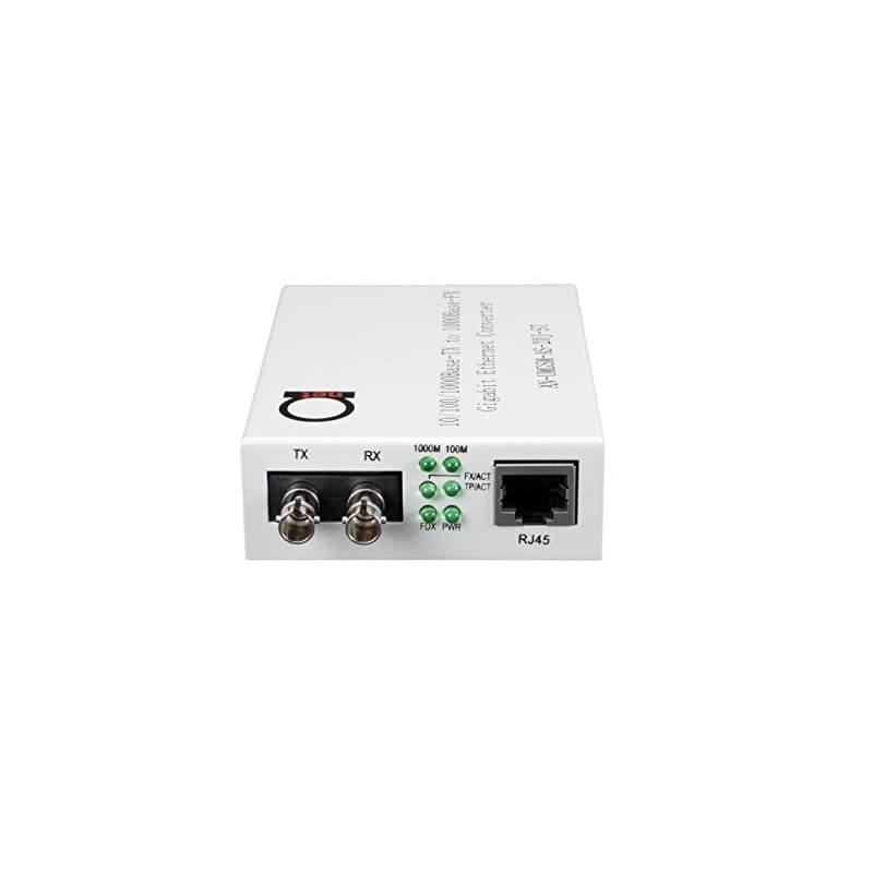 Mode ST Gigabit Fiber Media Converter Builtin Fiber Module 20 km 1242 Miles ST to UTP Cat5e Cat6 101001000 RJ45 Auto Sensing Gigabit or Fast Ethernet Jumbo Frame LLF Support