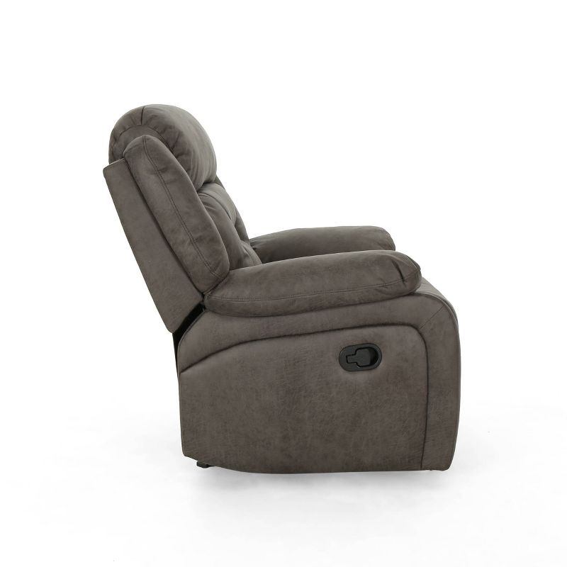 Horatius Traditional Microfiber Glider Overstuffed Recliner Slate - Christopher Knight Home