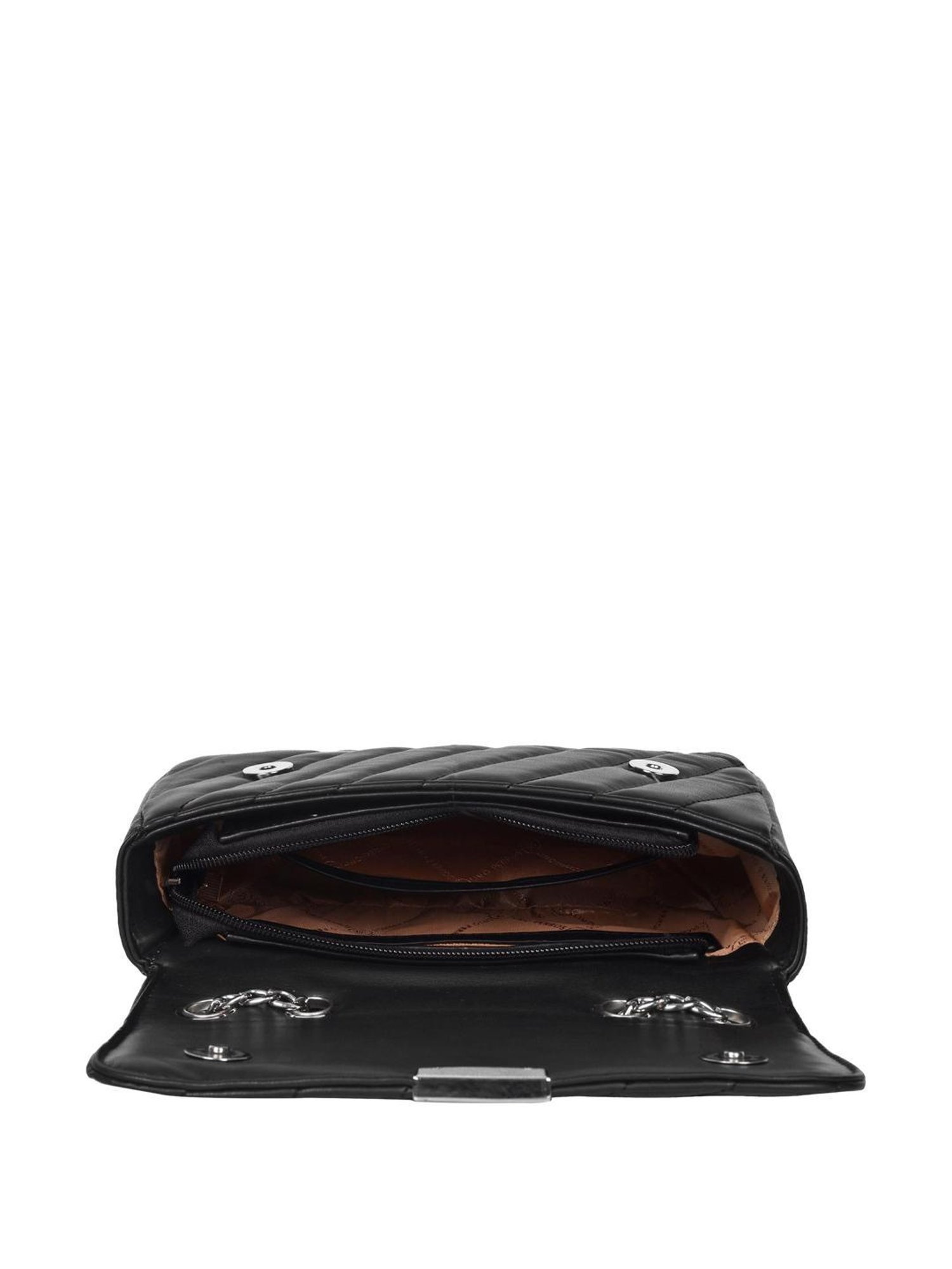 Lino Perros Black Synthetic Quilted Sling Handbag