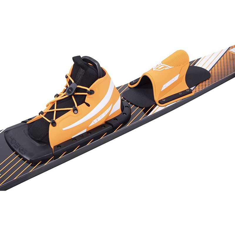 HO Skis Burner 61-Inch Waterskiing Combo Skis with Trainer Bar Bindings and Instructional DVD, One Size, Orange