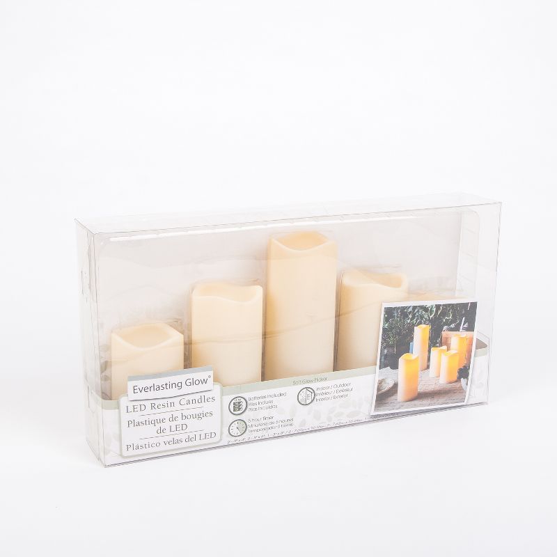 Everlasting Glow Set of 5 Battery-Operated LED Resin Candles