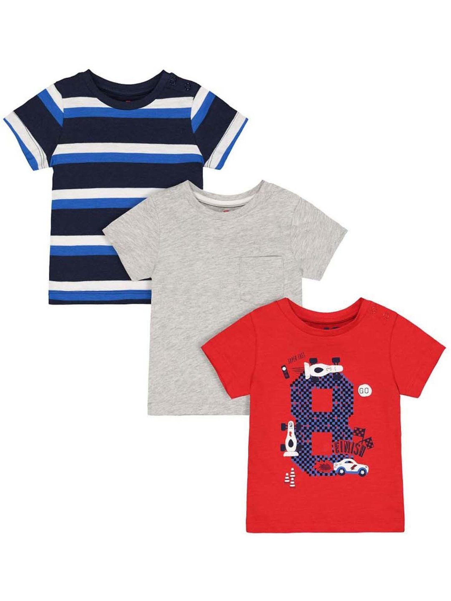 Mothercare Kids Multicolor Printed T-Shirt (Pack of 3)