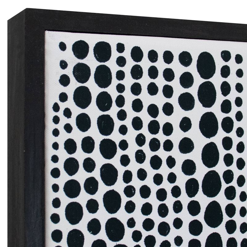 30" x 40" Clustered Dots by Natasha Marie Framed Wall Art Canvas Black/White - Fine Art Canvas