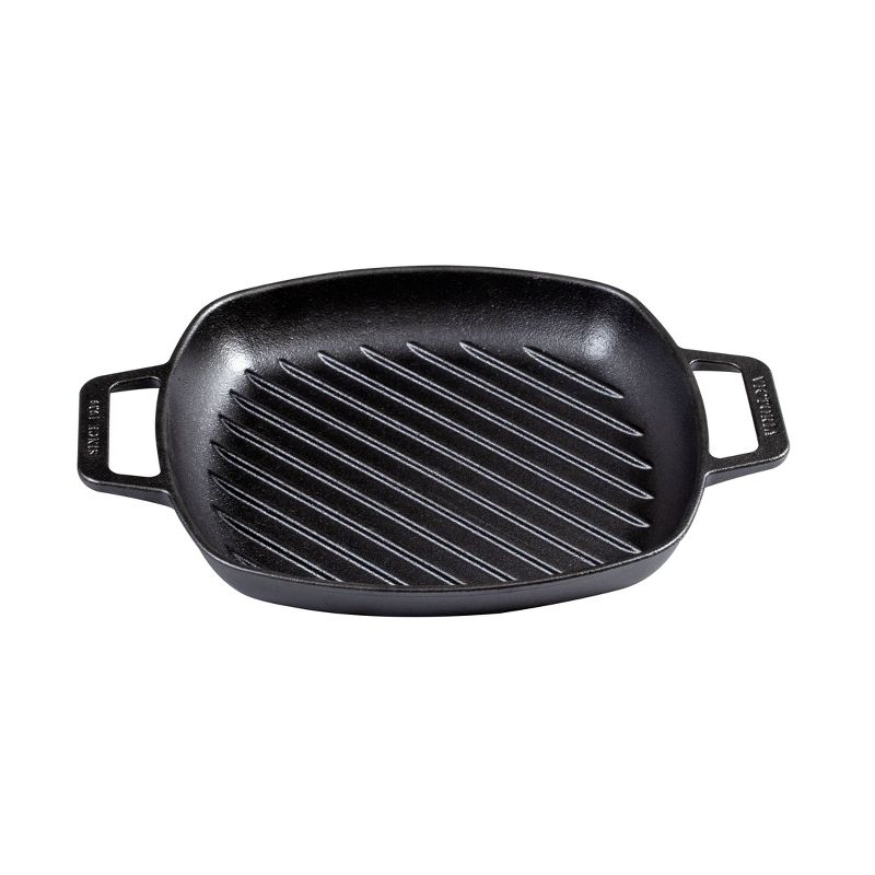 Victoria Seasoned 10" Grill Pan with Double Loop Handles