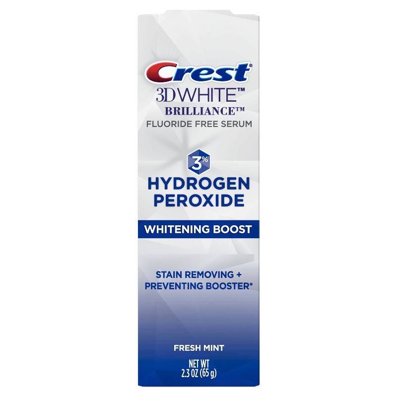 Crest 3D White Brilliance Hydrogen Peroxide Teeth Whitening Boost - Fluoride Free - 2.3oz