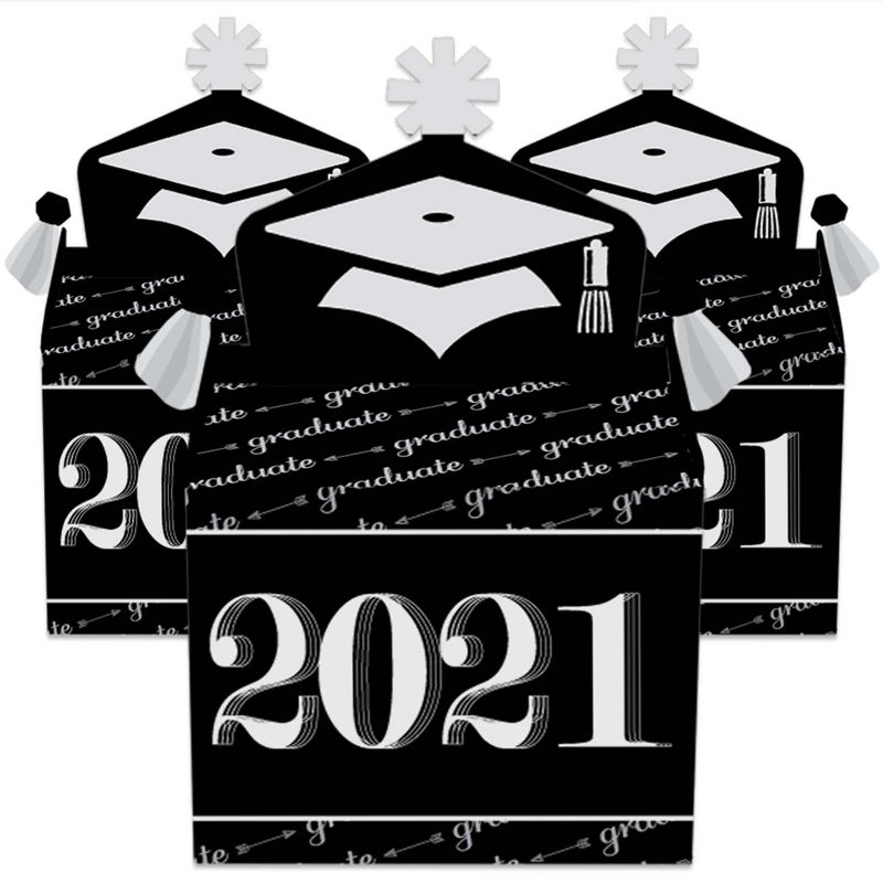 Big Dot of Happiness Graduation Cheers - Treat Box Party Favors - 2021 Graduation Party Goodie Gable Boxes - Set of 12