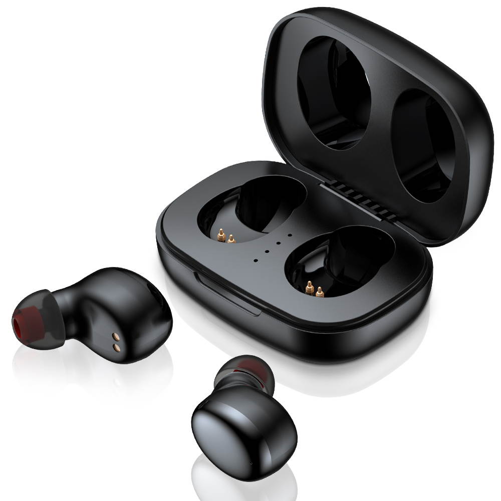 Wireless earbuds for iPhone and Android, Bluetooth 5.0 automatic wireless Bluetooth earbuds with bass 3D stereo wireless headphones, automatic pairing of Bluetooth headphones (black)