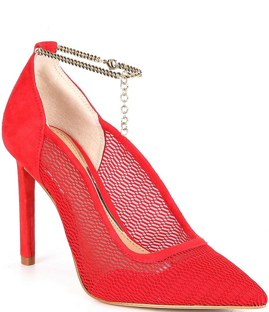 Gianni Bini Sisson Mesh Ankle Chain Pumps