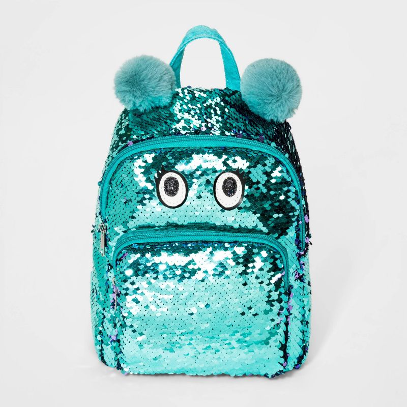 Girls' Flip Sequin Monster Mini Backpack - Cat & Jack™ Blue