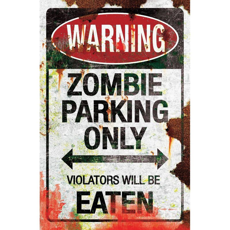 Halloween Metal Sign - Zombie Parking