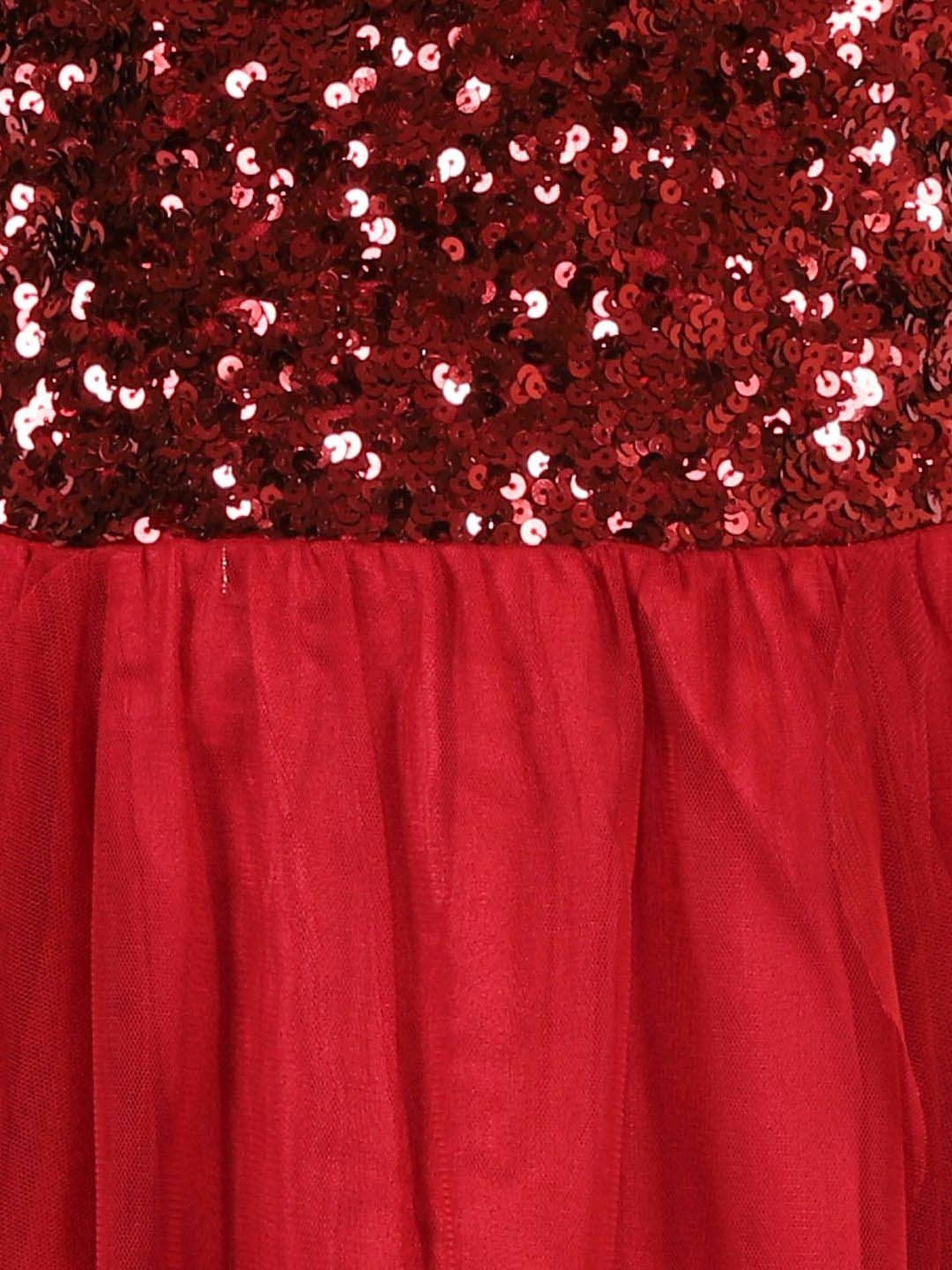 KidsDew Maroon Sequence Dress