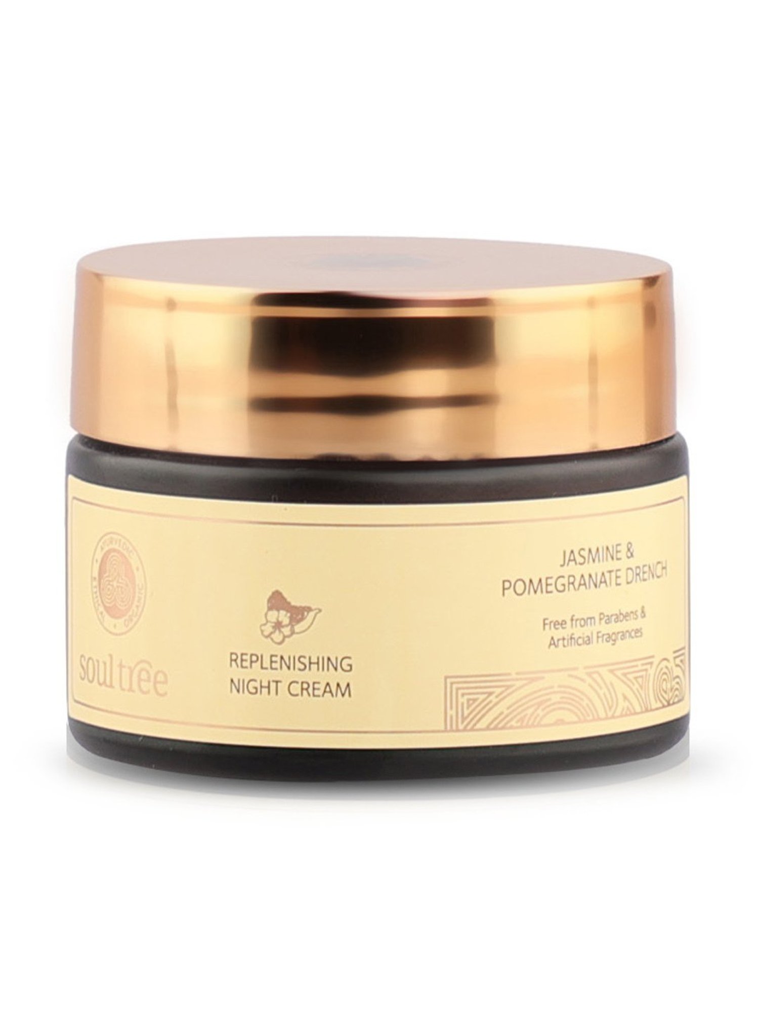 SoulTree Replenishing Night Cream - Jasmine & Pomegranate Drench - 25 gm | Ayurvedic Cream