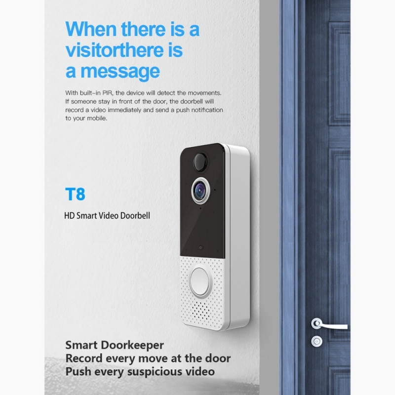 Video Doorbell 1080P Wireless WiFi With Chime Doorbell Camera Monitor No Monthly Fee Cloud Storage HD WiFi Security Camera Two Way Talk For IOS & Android Phone