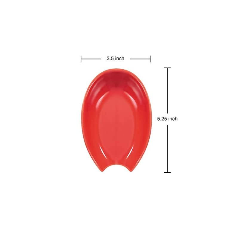 Red Ceramic Spoon Rest, 2.3