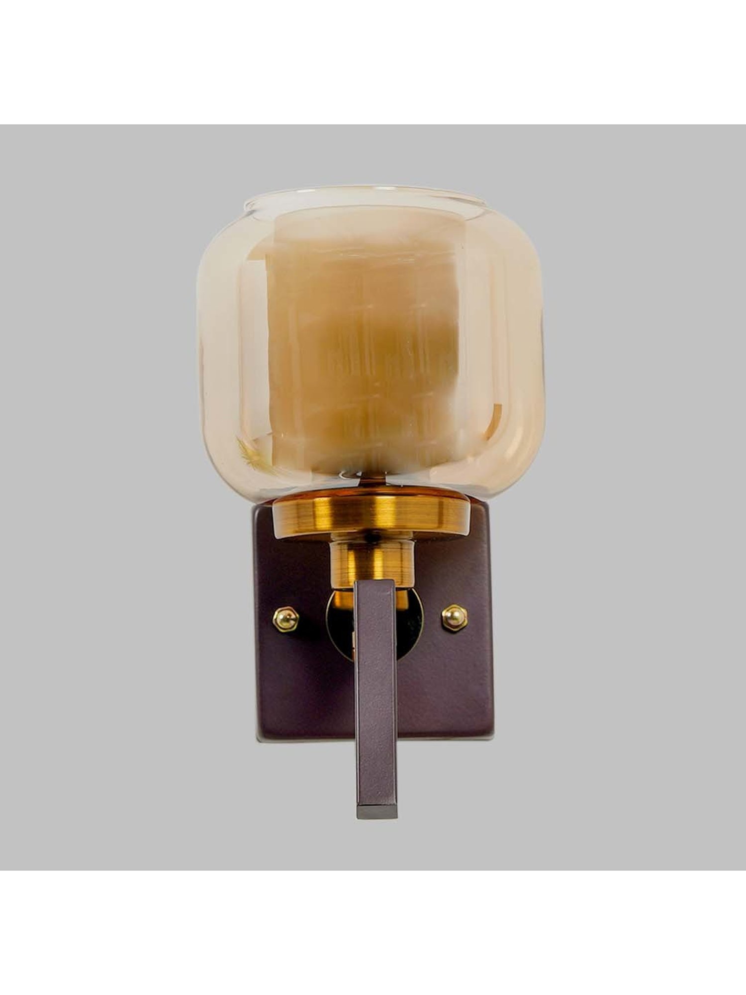 Kapoor E Illuminations Bradwell Antique Gold & Brown Metal Modern Wall Light - Set of 1