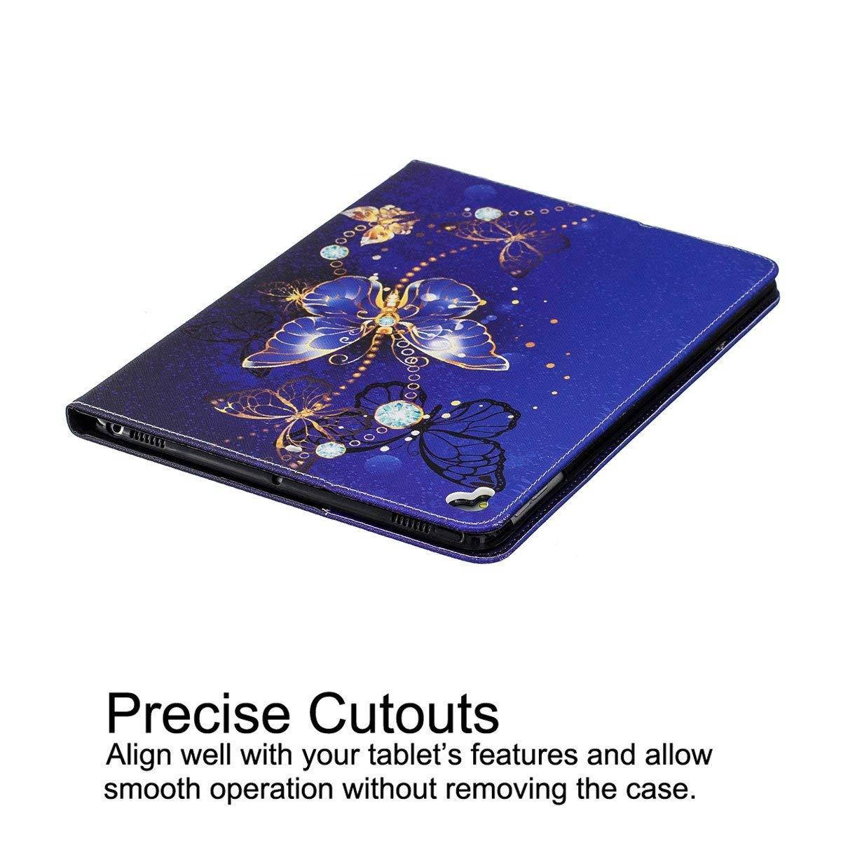 iPad 9.7 2018/2017 Case, Newshine PU Leather Wallet Stand Case for New Apple iPad Education 2018 (A1893 A1954), iPad 9.7 2017 (A1822 A1823), iPad Pro 9.7 2016, iPad Air 2, iPad Air - Cobalt Butterfly