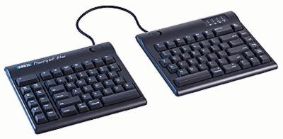 Kinesis Freestyle2 Blue Multichannel Bluetooth Keyboard for Mac with 20" seperation