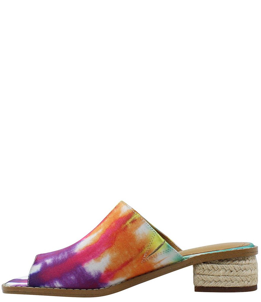 J. Renee Cassio Tie-Dye Jute Block Heel Slides