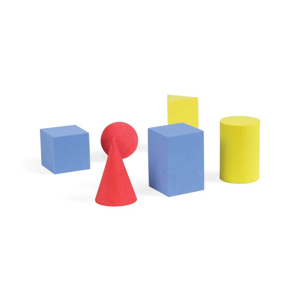 ETA hand2mind Foam Geometric Solid Blocks, Assorted Colors, 3D Shapes (Set of 6)