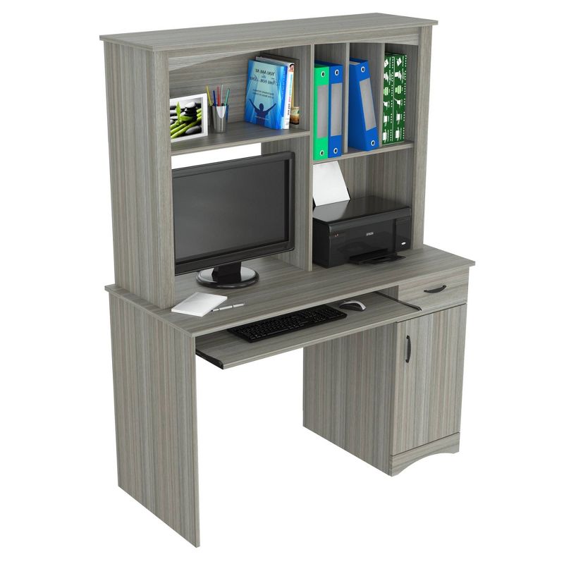 Workstation with Hutch Gray - Inval