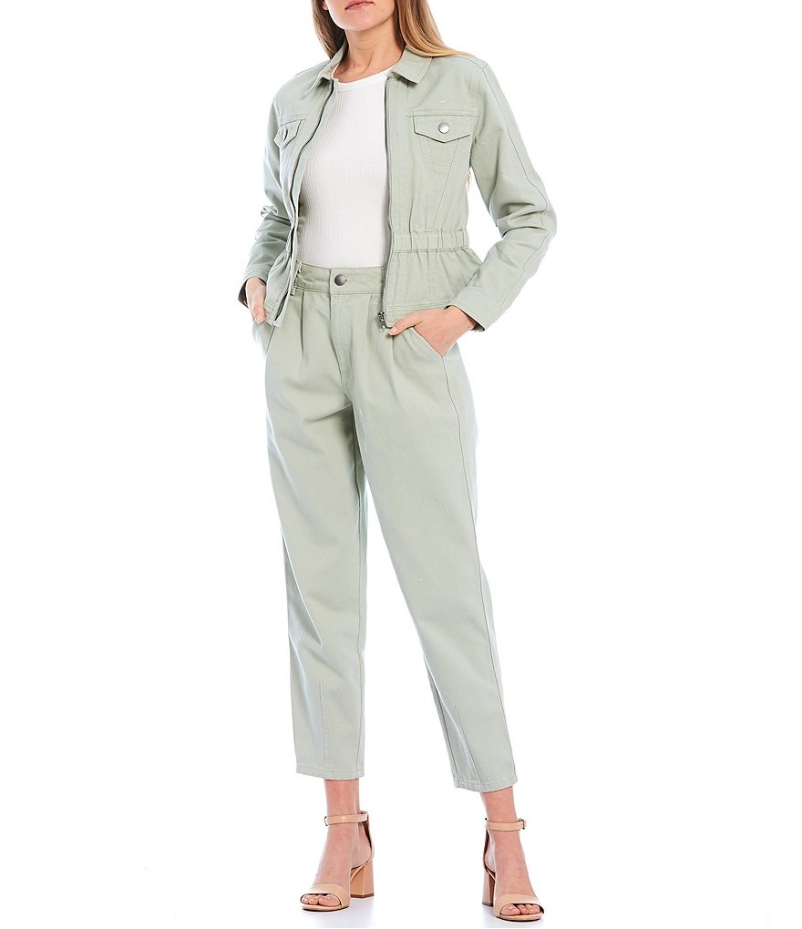 Sundown by Splendid Coordinating Joey Acid Wash Zip Front Hoodie