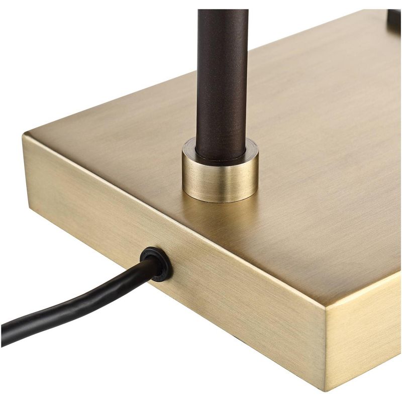 23" Iron/Seeded Glass Axel Farmhouse Industrial Task Lamp (Includes LED Light Bulb) Black - JONATHAN Y