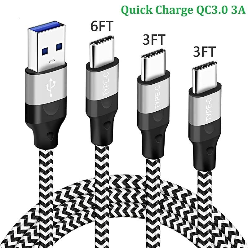 TypeC Charger Cord 3FT 3FT 6FT for Samsung Galaxy A50 A20 S10E S10 Plus S20 Ultra FE 5G Tab S4 S5e Note 10 9 A40 A30 A70 A80LG G8 V35 ThinqMoto Z3 Z2 Play Phone Charging CableFast Charge Wire