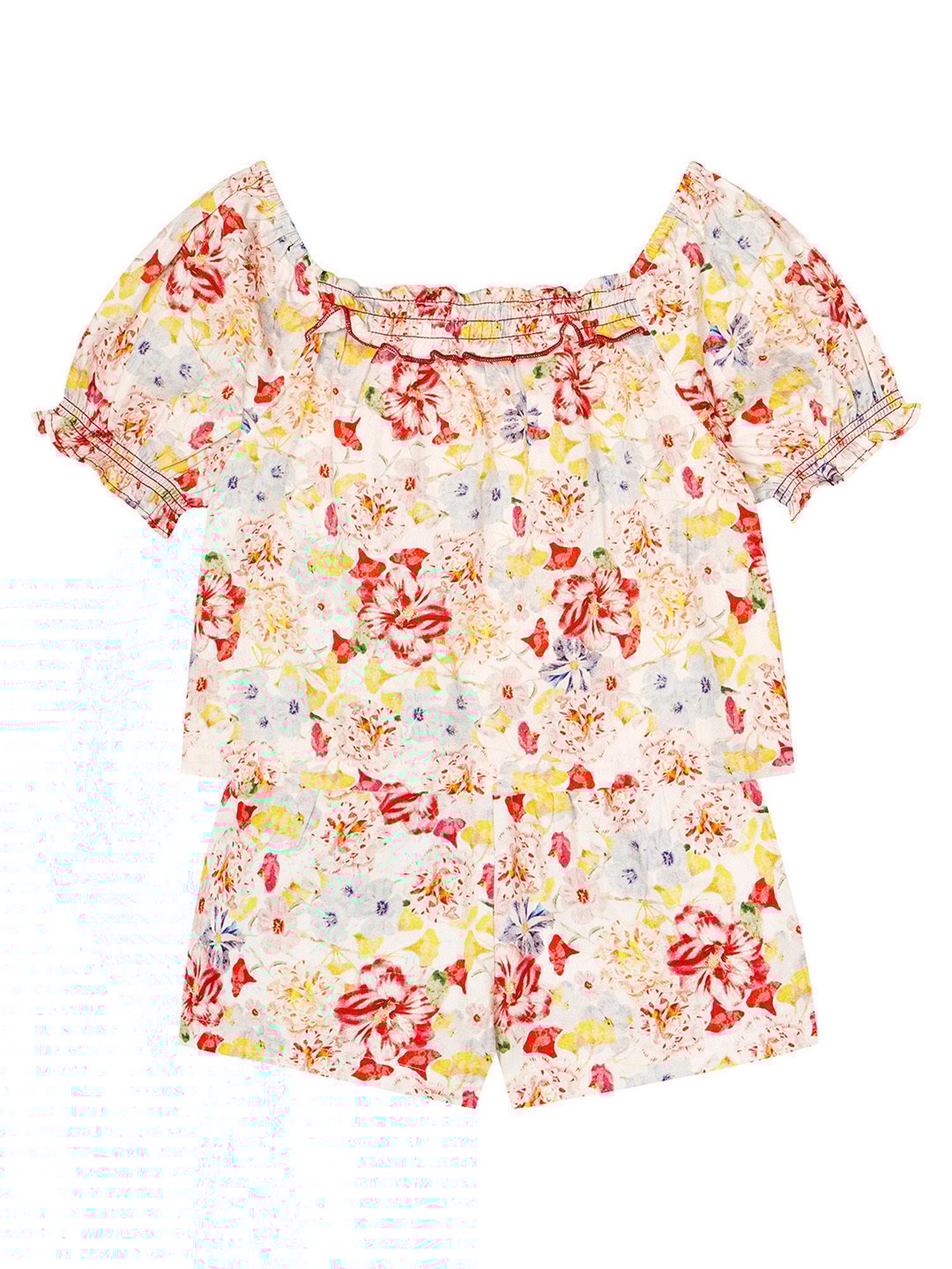 Budding Bees Kids Pink Printed Top with Shorts